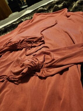 Ruched Long Sleeve Blouse in Dusty Rose